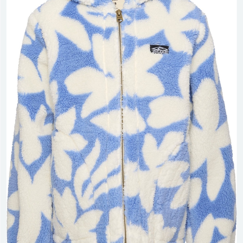 Rip Curl Kidswear Blue and White Fleece Jacket (Girls size 12)